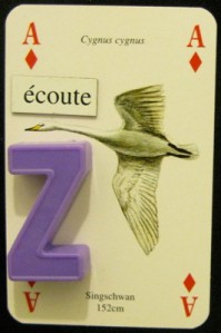 Ace of diamonds from the 'Wasservögel' deck: Swan Song (or: The Listeners)